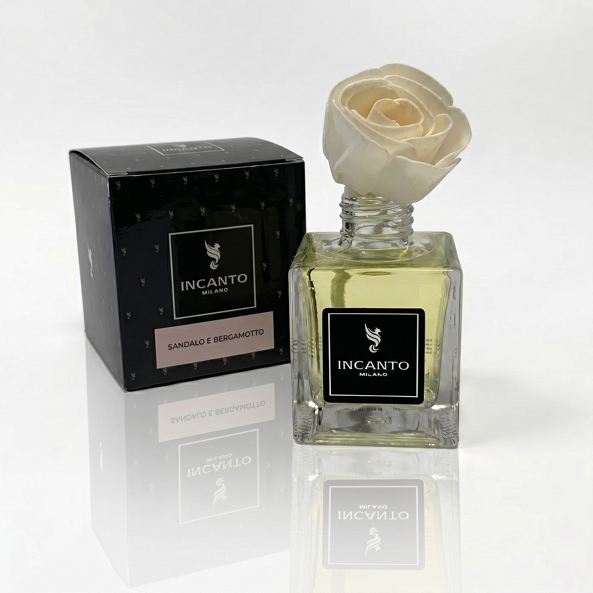 DIFFUSORE PROFUMO AMBIENTE FIORE FRAGRANZA SANDALO E BERGAMOTTO BRAND CERERIA PARMA
